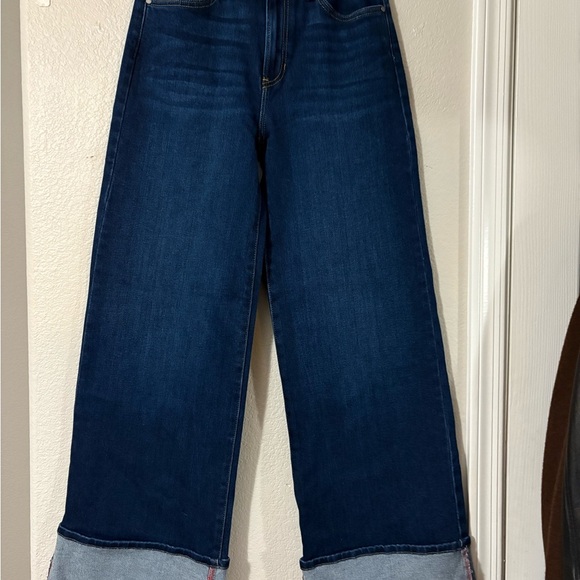 Just Black Denim Palazzo jeans. Wide leg, cuffed hem. Dark wash. Very trendy. - Picture 15 of 16